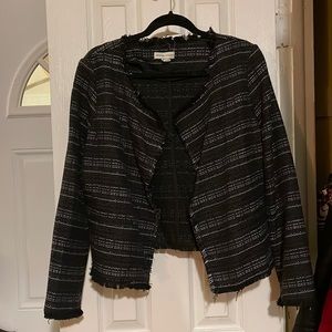Adorable black and white tweed blazer jacket